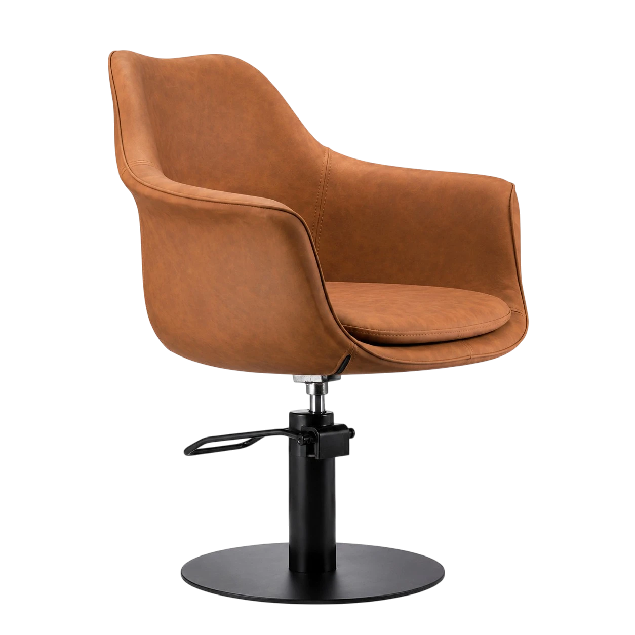 Karma Cronulla Salon Chair 02050501 - Tan with Black Round Base & Black Pump-zoom-1