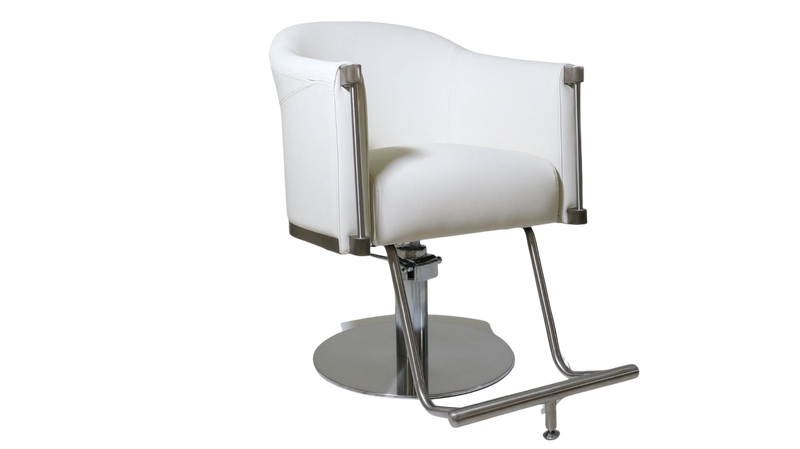 Karma Eden Salon Chair White with Silver Base 02180402-zoom-