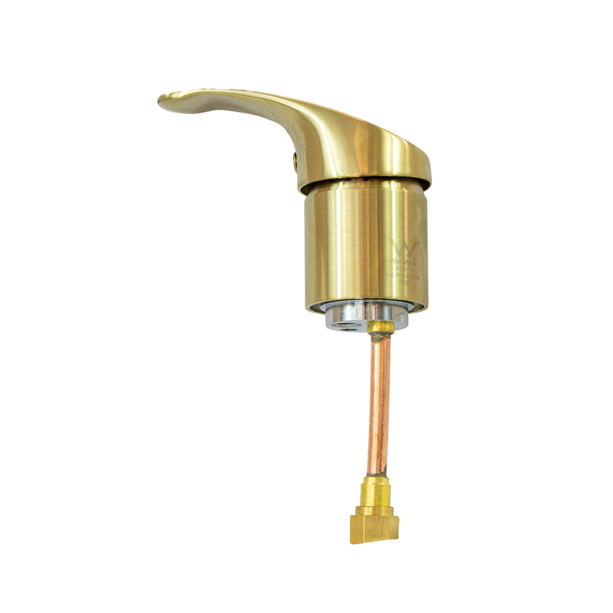 Gold Karma Enviro Tap Head with white background.