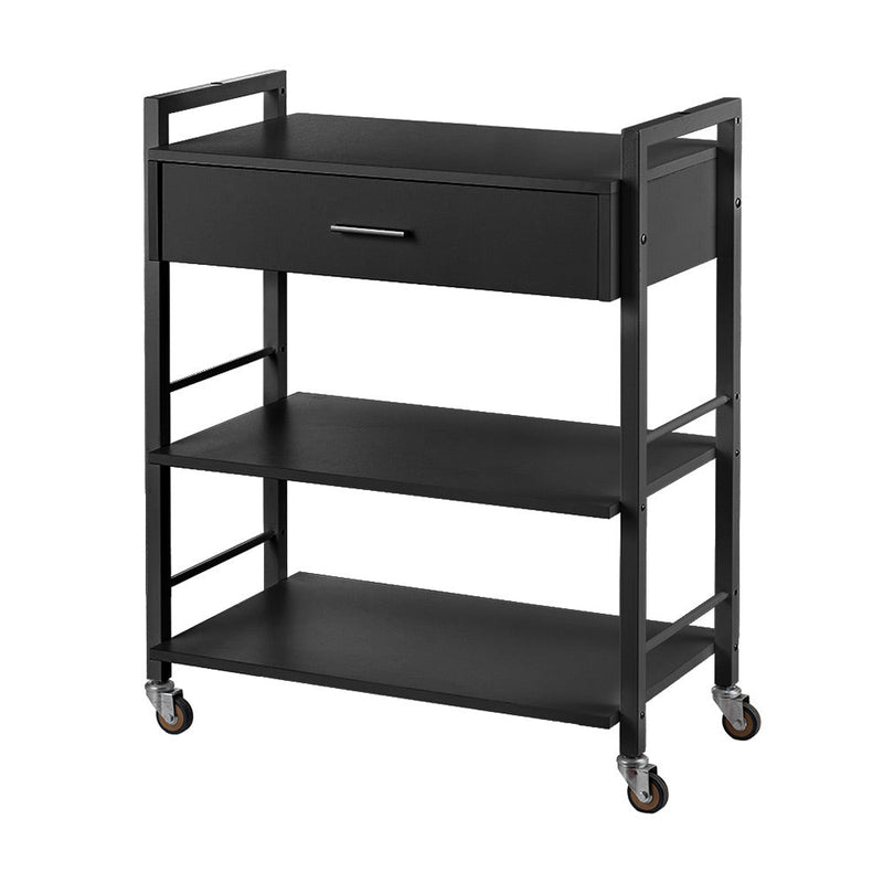Karma Driver Beauty Trolley 1 Draw 2 Shelves 08040101 - Black-zoom-