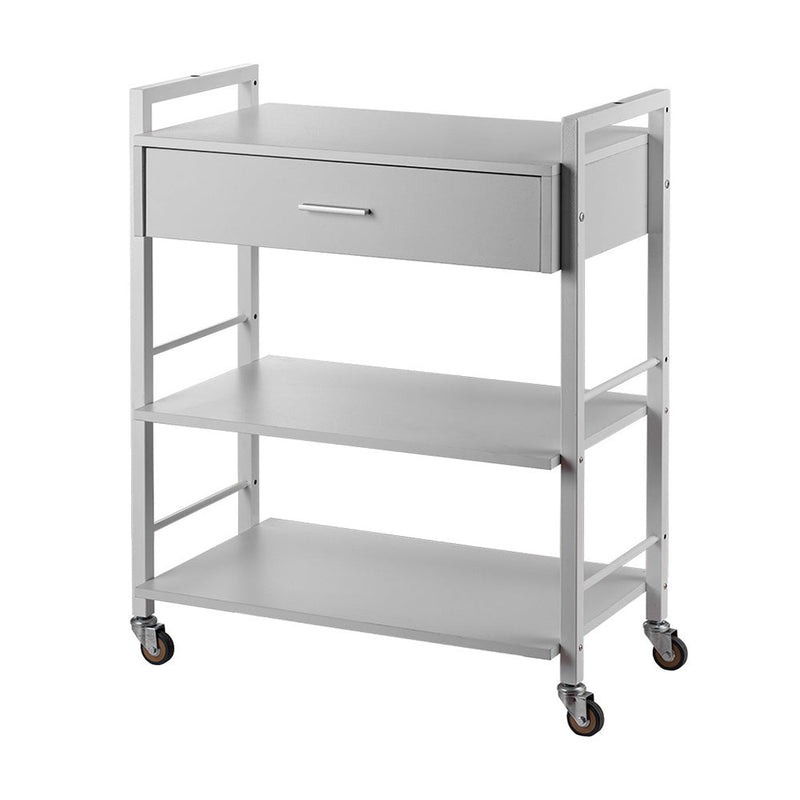 Karma Driver Beauty Trolley 1 Draw 2 Shelves 08040410 - White-zoom-
