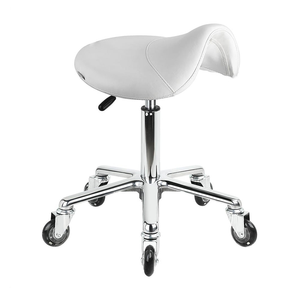 Karma Evandale Salon Saddle Stool White 07040402 Salon Stools Karma
