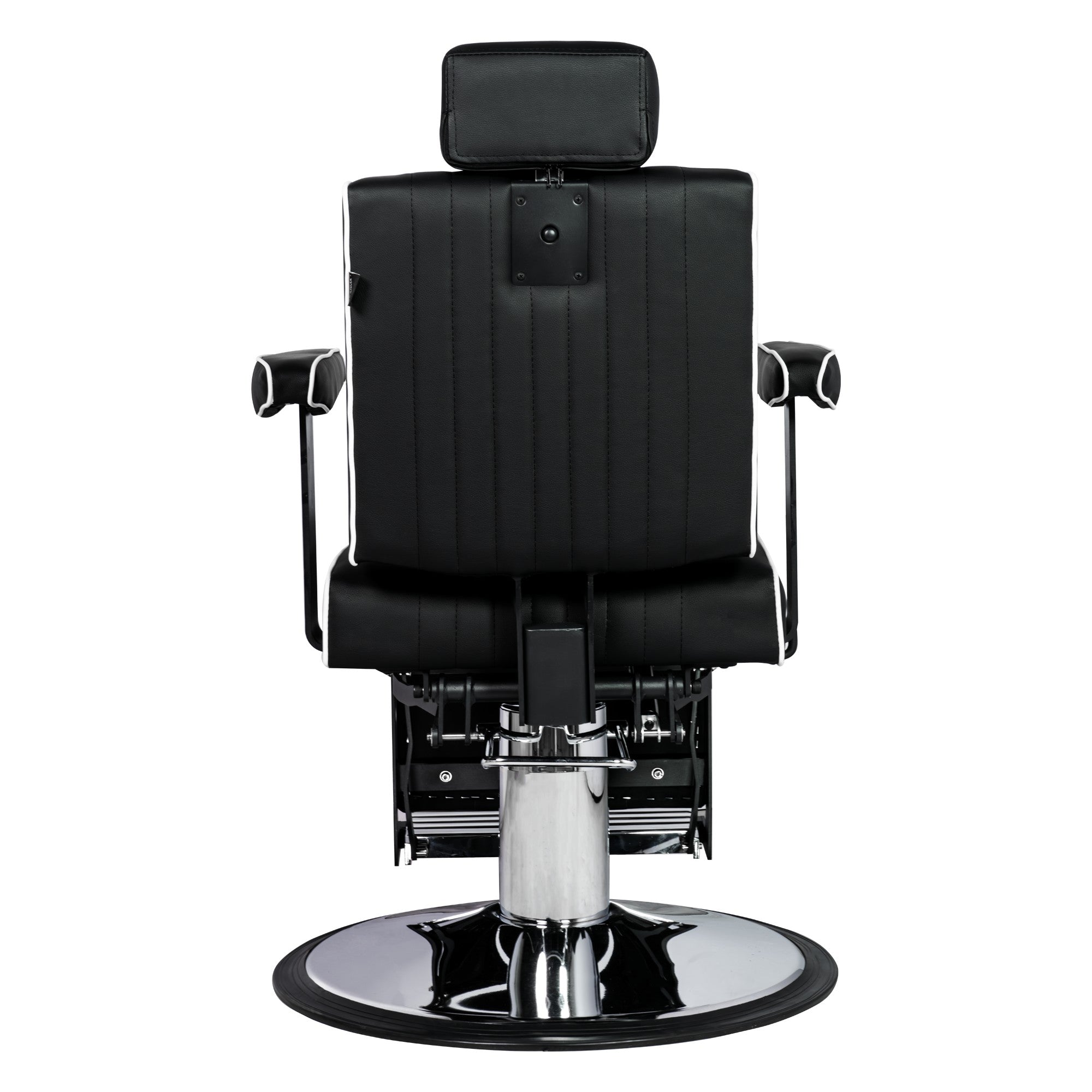 Karma Nerang Barber Chair Black & Chrome with White Piping-zoom-4