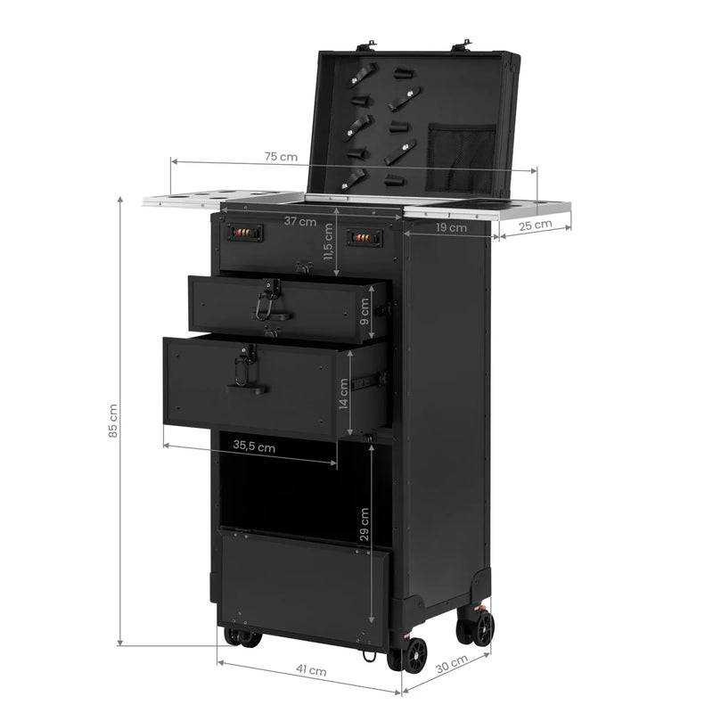 Karma Professional Portable Hard Case Salon Trolley Lockable with Drawers-zoom-