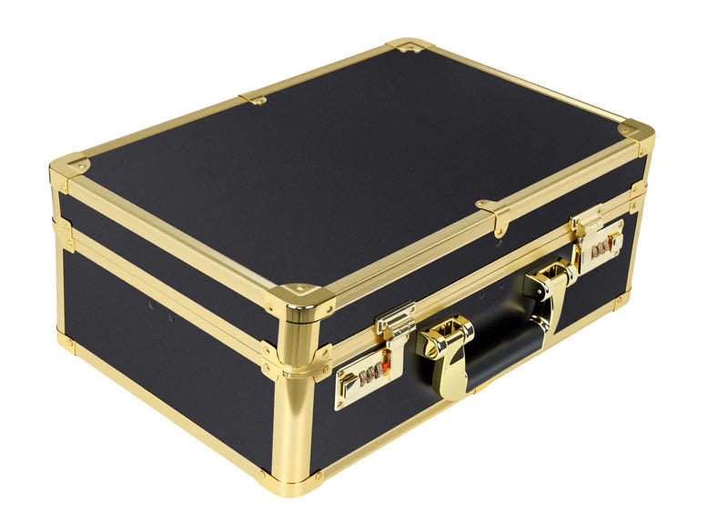 Karma Professional Portable Salon Hard Case Black with Gold Trim-zoom-