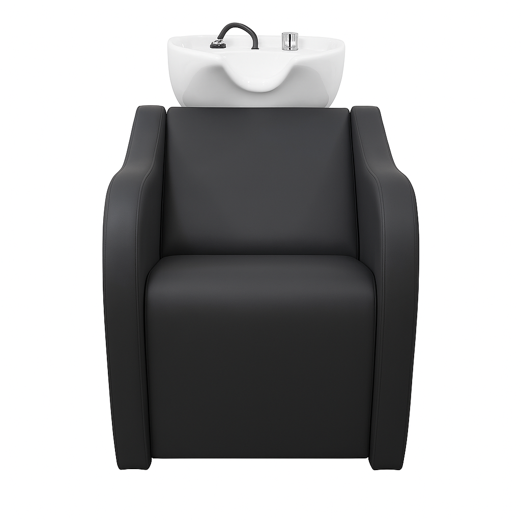 Karma Shampoo Unit Mosman with Shiatsu Massage Black with White Deep Basin 0318012204 Shampoo Units Karma