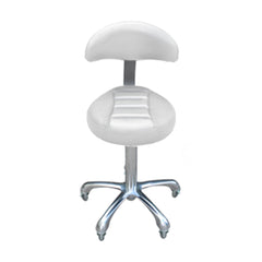 Karma South Burnie Salon Cutting Stool with Back Rest White 07030402 Salon Stools Karma