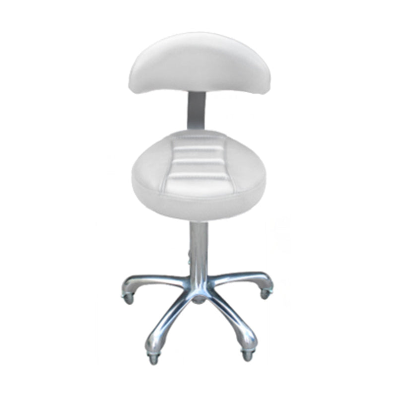 Karma South Burnie Salon Cutting Stool with Back Rest White 07030402-zoom-
