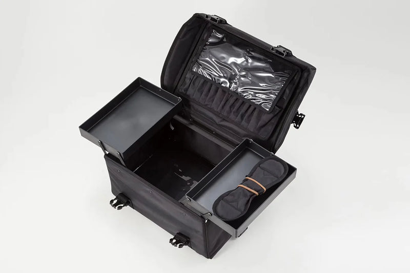 Karma Two Piece Black Nylon Salon Trolley Case with Draws & Shoulder Strap-zoom-