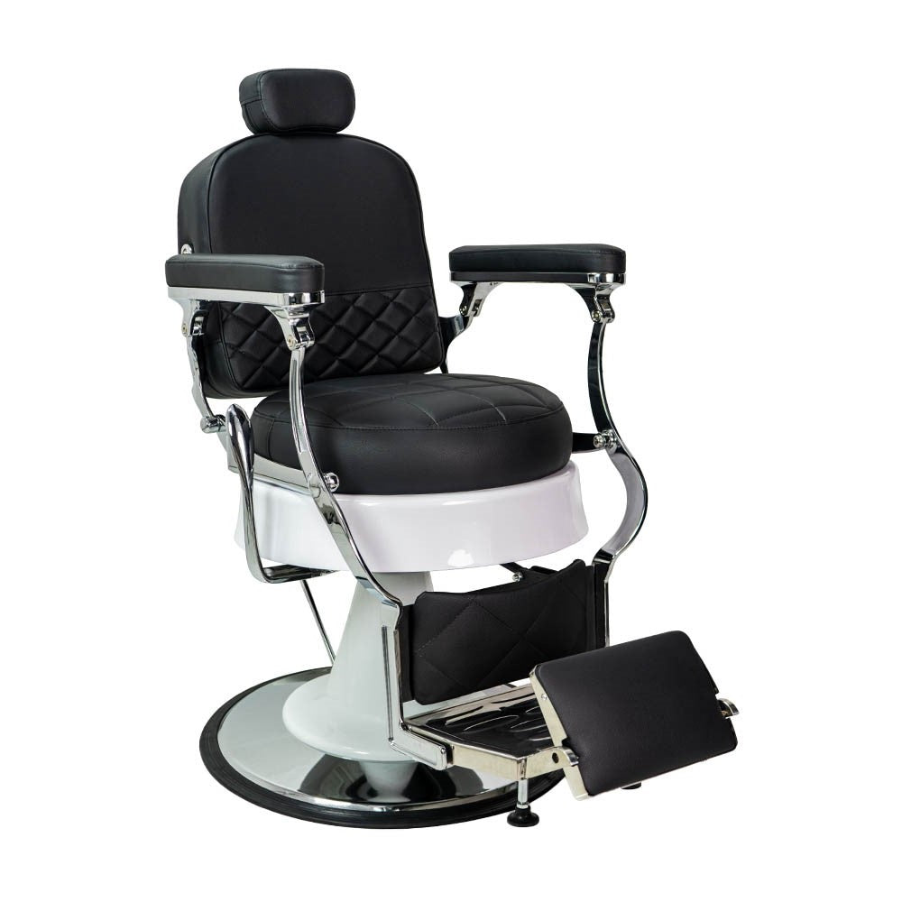 Karma Ascot Barber Chair Black/White/Chrome 04110114 Retail Karma