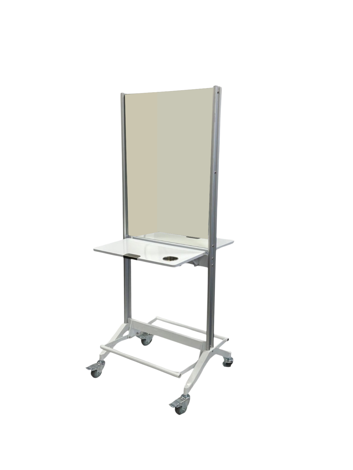 Karma Broome Double Sided Mobile Workstation with Mirror White 060904 Workstations & Mirrors Karma