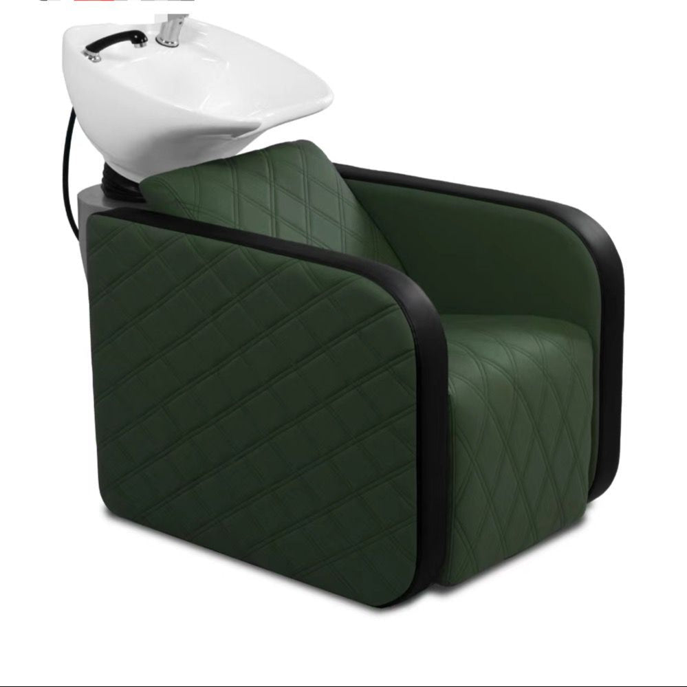 Karma Complete Shampoo Unit Clunes Manual Green with Pattern & White Deep Basin 0315162204MP Shampoo Units Karma