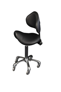 Karma Cradle Mountain Salon Stool with Back Black 07070102 Salon Stools Karma