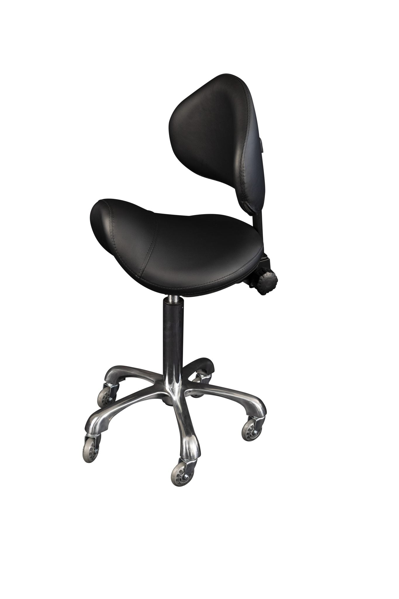 Karma Cradle Mountain Salon Stool with Back Black 07070102 Salon Stools Karma