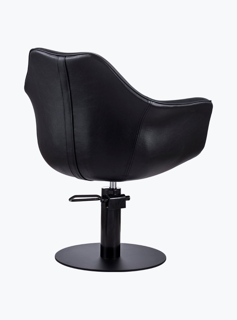 Karma Cronulla Salon Chair 02050101 - Black with Black Round Base & Black Pump-zoom-
