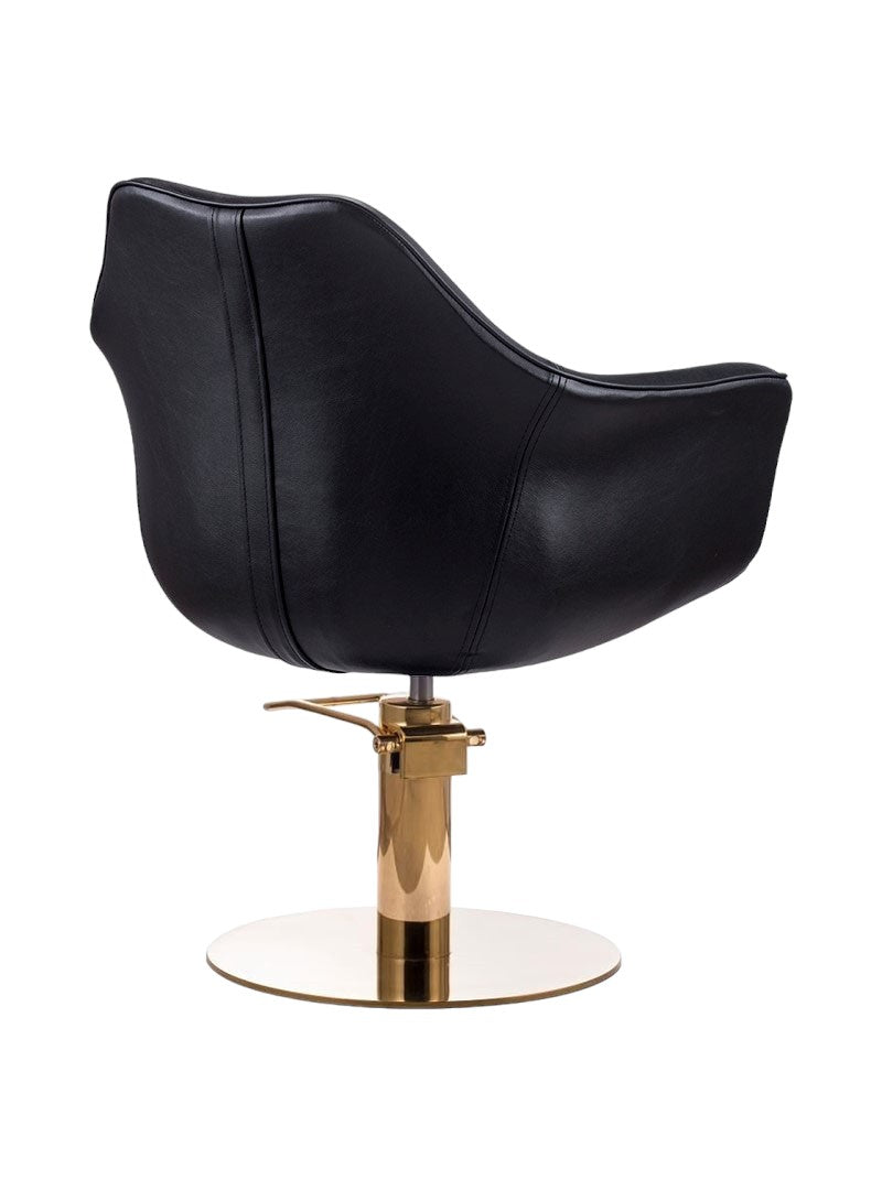 Karma Cronulla Salon Chair Black Vinyl With Gold Base & Pump 02050112-zoom-