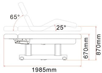 Karma Hunterville Beauty Bed or Treatment Table Full Electric With Heating - White-zoom-5