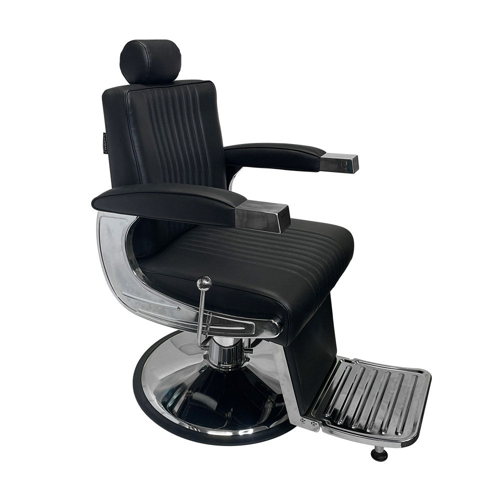 barber chair black vinyl with black accents