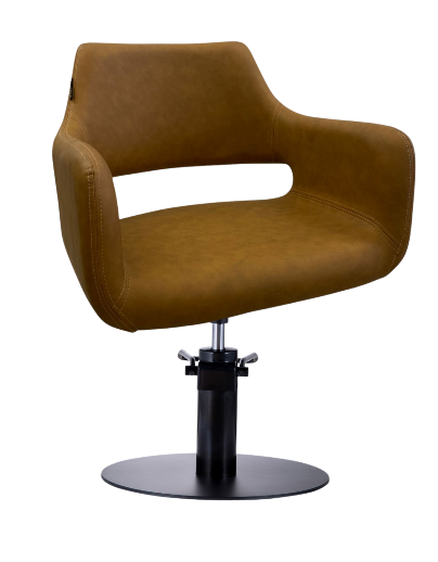 Karma Mudgee Salon Chair 02100501 - Tan with Black Round Base & Pump-zoom-