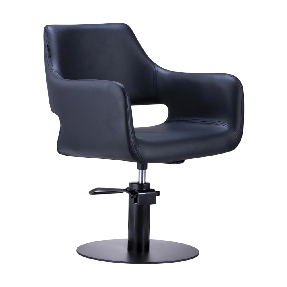 Karma Mudgee Salon Chair 02100101 - Black with Black Round Base & Pump