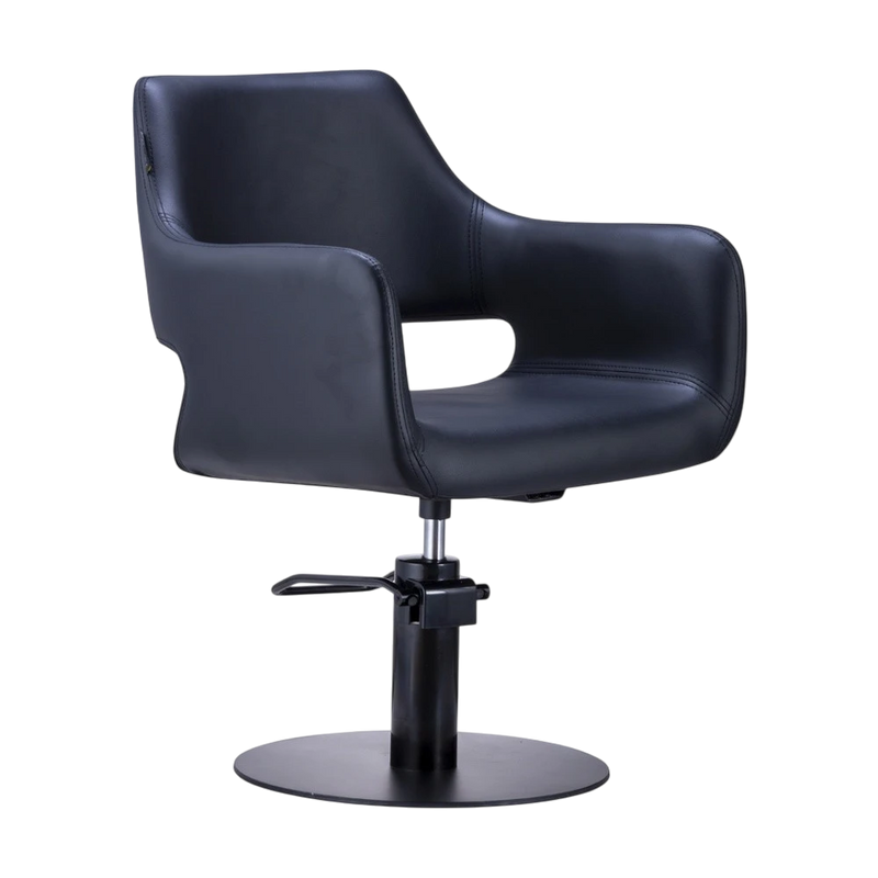 Karma Mudgee Salon Chair 02100101 - Black with Black Round Base & Pump-zoom-