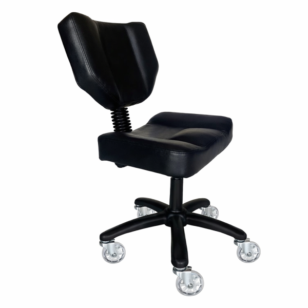Karma Stanley Adjustable Stool with Back Black 07070102 Salon Stools Karma