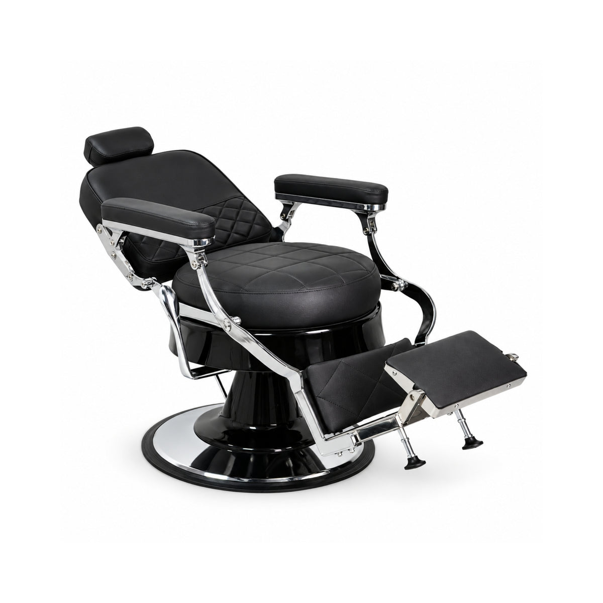 Karma Ascot Barber Chair - Black & Chrome