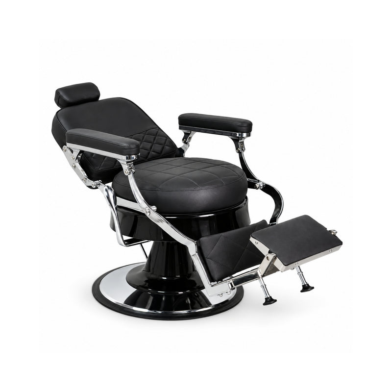 Karma Ascot Barber Chair - Black & Chrome-zoom-