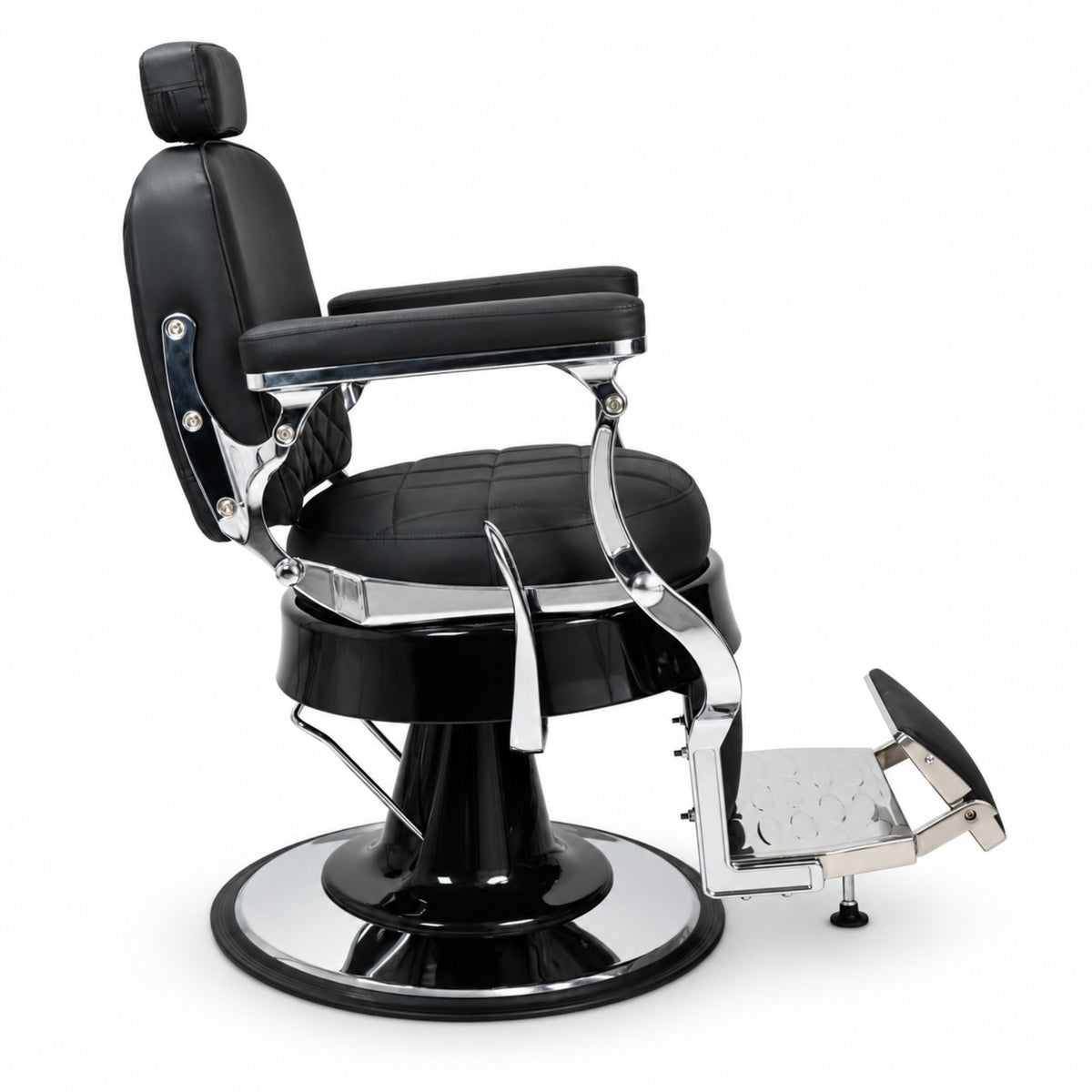 Karma Ascot Barber Chair - Black & Chrome-3