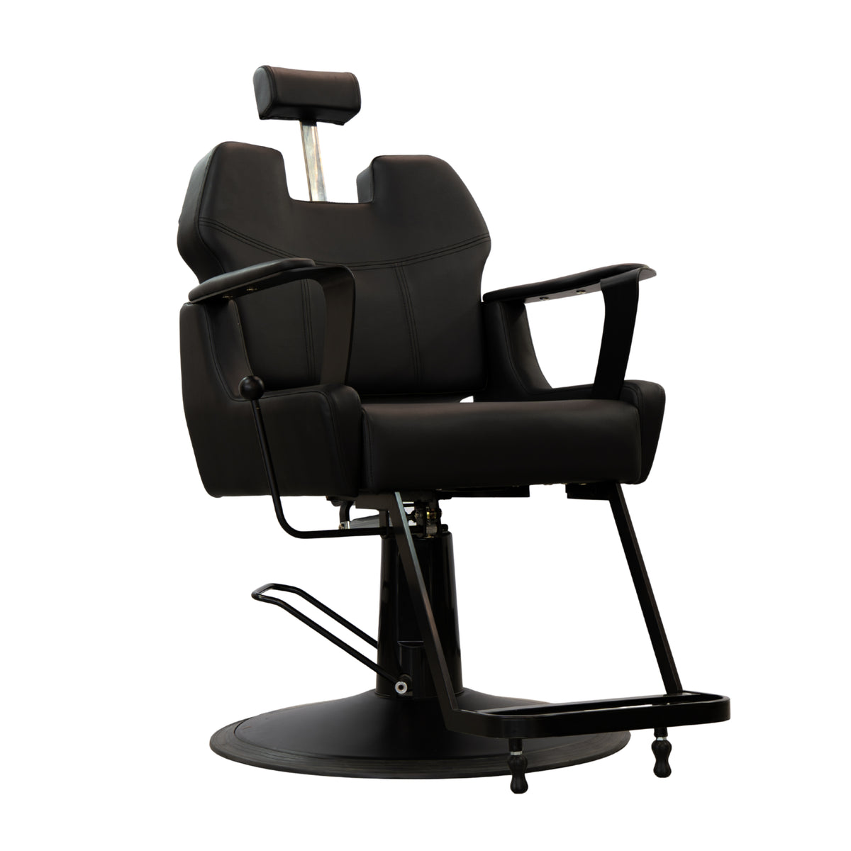Karma Bowral Barber Chair in black showing front.