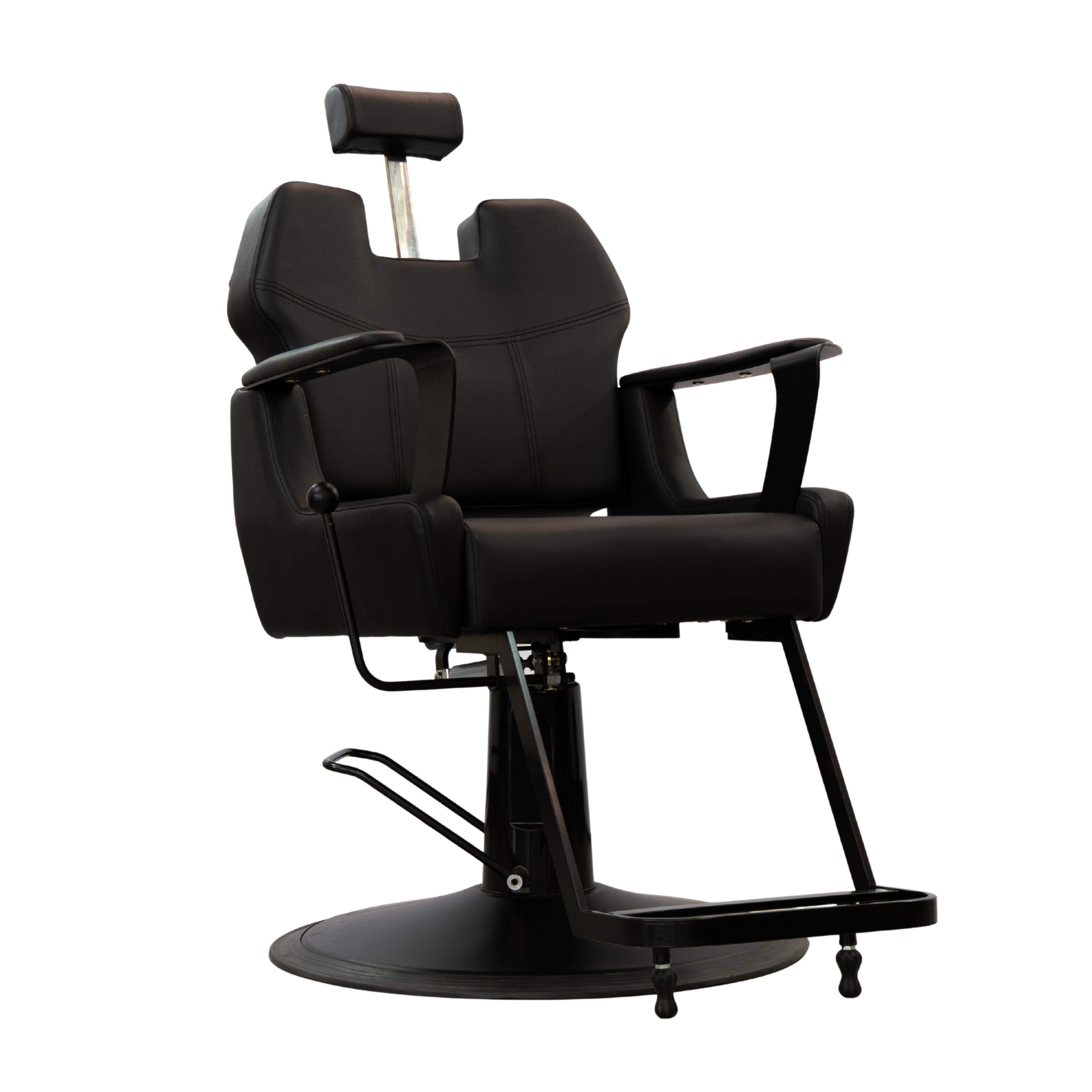 Karma Bowral Barber Chair in black showing front.