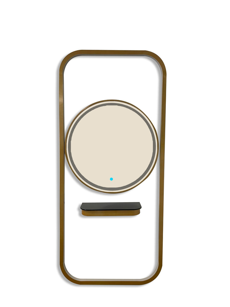 Karma Bunbury Workstation Round LED Salon Mirror Gold 06070003-zoom-
