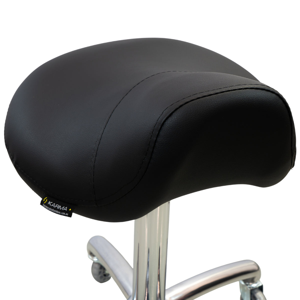 Karma Evandale black saddle stool ergonomic seat top