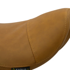 Karma Evandale tan saddle stool upholstery stitching detail