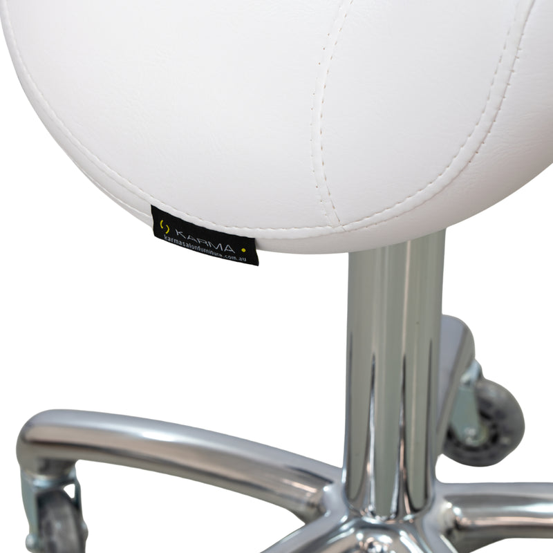 Karma Evandale Salon Saddle Stool White 07040402-zoom-