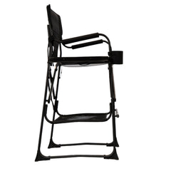 Side view of the Karma St Ives portable makeup chair in black