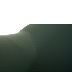 Close-up of the Karma Eden salon chair emerald green upholstery and stitching