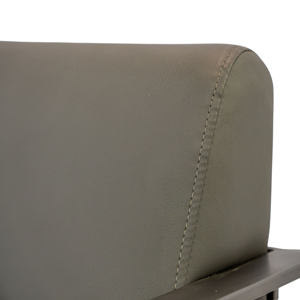 Detailed view of the upper half of the Karma Gosford salon chair showing the seat, backrest and upholstery