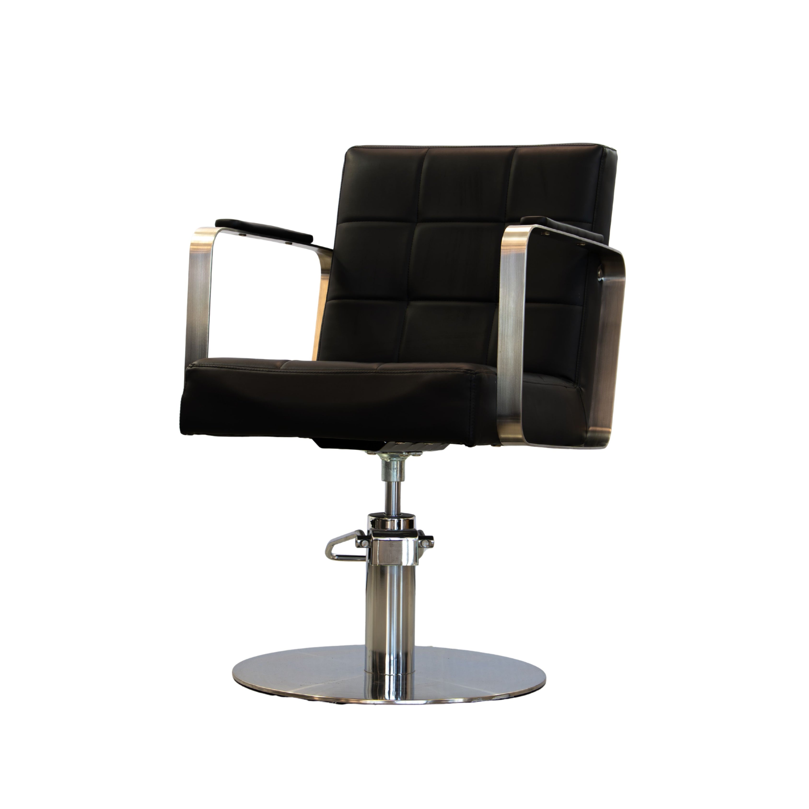 Karma Lithgow salon chair in black with silver base